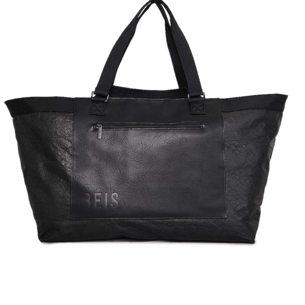 BEIS Black Travel Tote Bag